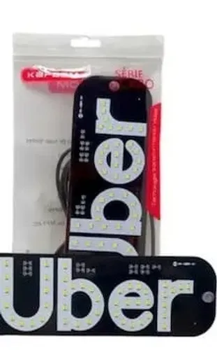 Placa Painel LED Uber para colocação no parábrisa interno