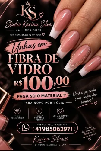Alongamento de unha em fibra