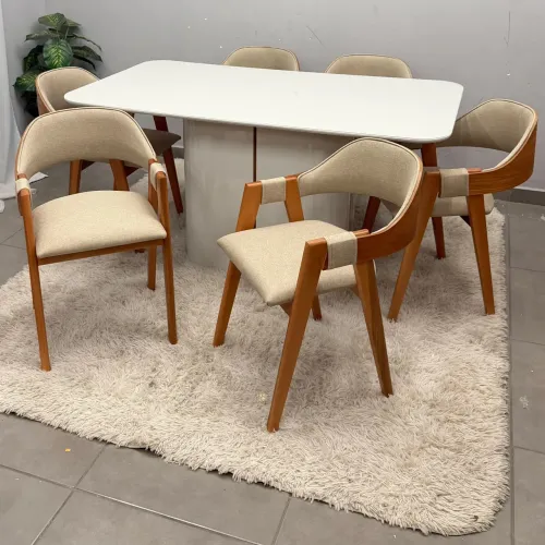 mesa de jantar serena 160x90 6 cadeiras pérola- FRETE GRATIS / ENTREGA HOJE!! 