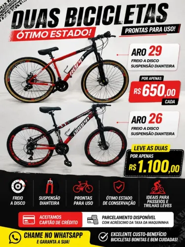 Bicicletas aro 29 e aro 26 