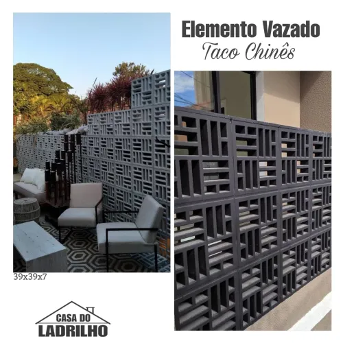 Elemento vazado taco chinês