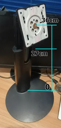 Suporte Ajustável para Monitor | 27cm~36cm Altura | Fixação 7,5 x 7,5cm 