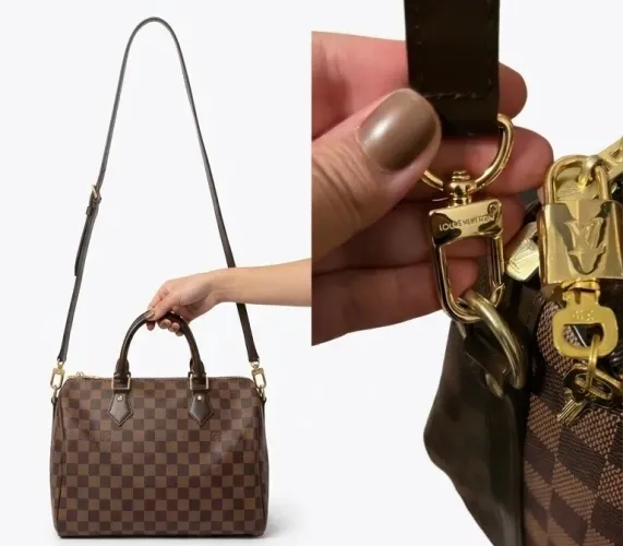 Bolsa de mão baú estampa monogramas