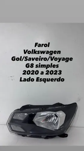 Farol Volkswagen Gol/Saveiro/Voyage G8 Simples 2020 2021 2022 2023 Lado Esquerdo
