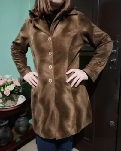 casaco longo feminino de lã marrom