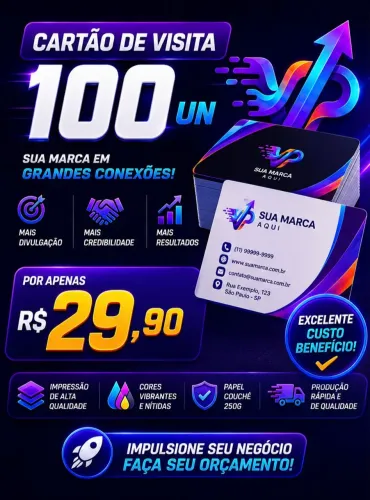 Cartão de visita 100un. Couchê 250g