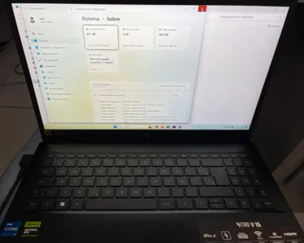 Acer Nitro V15, Intel I7-13, 32gb, 477gb, RTX 4050