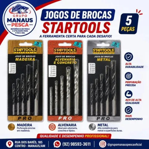 JOGO DE BROCAS STARTOOLS - 5 PEÇAS