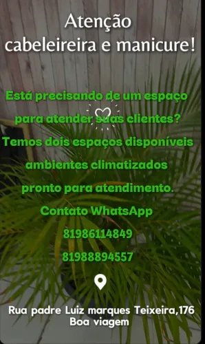 Cabeleireira e manicure está precisando de um espaço para atendimento?