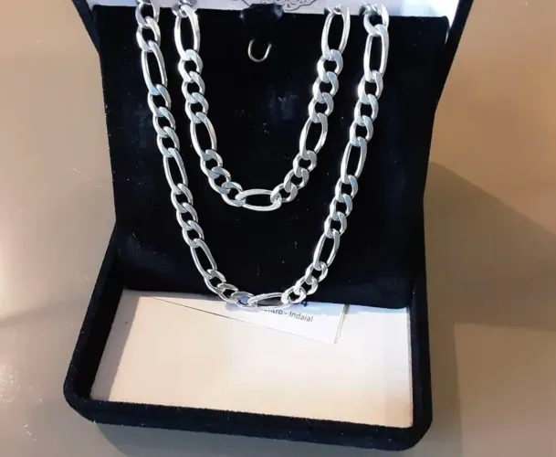 Corrente Prata + Pulseira masculina Grumet 3x1 (5mm)