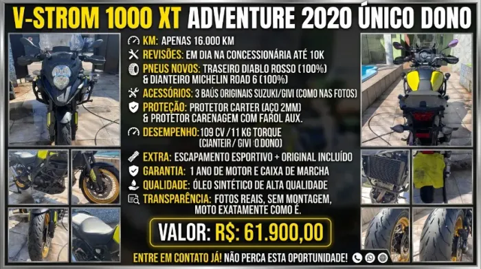 V-STROM 1000 XT ADVENTURE 2020 - ÚNICO DONO