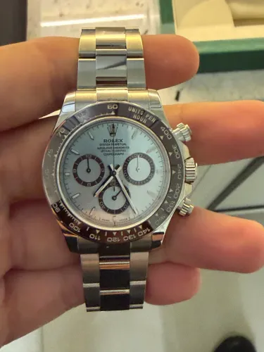 Relógio DAYTONA PLATINUM DIQL BLUE ICE 40MM - SUPER CLONE