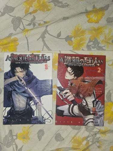 mangás ataque dos titãs sem arrependimentos vol 1 e 2