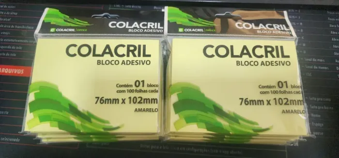Kit com 8 Post-it Amarelo 76x76mm C/ 100 Folhas Colacril