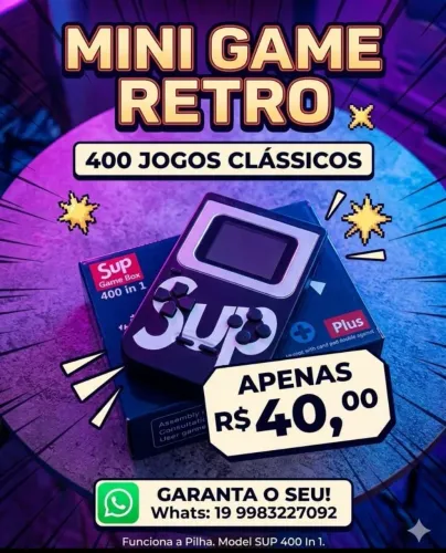 Gamer retro a pilha 