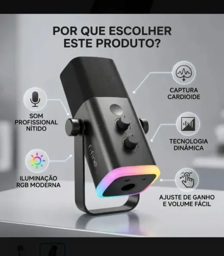 Microfone fifine am8 preto
