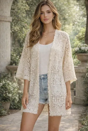 kimono farm em renda - tamanho único