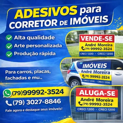 Adesivos, lonas, banner e faixas para Corretor de Imóveis
