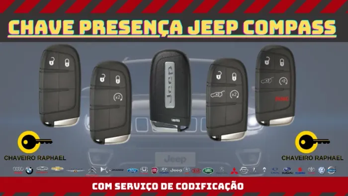 Chave Jeep Compass Renegade Commande Presença Completa Com Serviço de Codificação 
