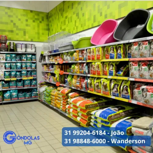 Gondola de aço para pet shop