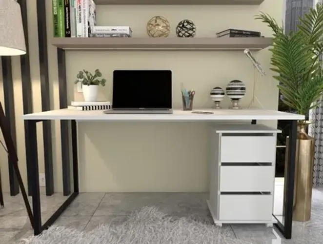 Mesa escrivaninha com gaveteiro