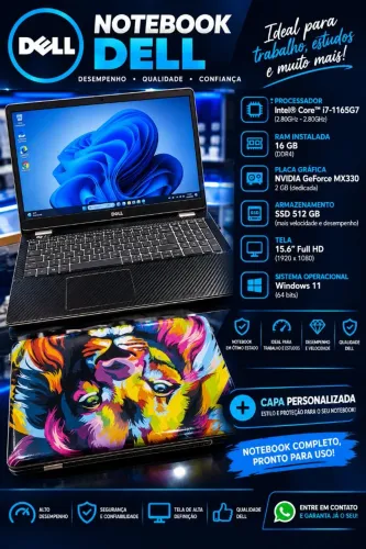 Notebook Dell Core i7 11ª Geração | 16GB RAM | SSD 512GB | MX330 2GB