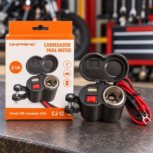 Carregador Para Moto Onprime CJ-12 Com USB