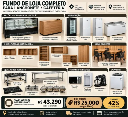 Diversos móveis - FUNDO DE LOJA COMPLETO POR R$ 25.000 ? VALOR NEGOCIÁVEL!