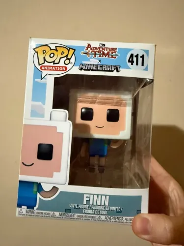 Funko Pop! de Finn (Estilo Minecraft) #411, da coleção de animação de Adventure Time