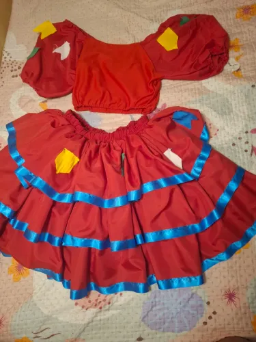 Roupa de quadrilha(top e saia)