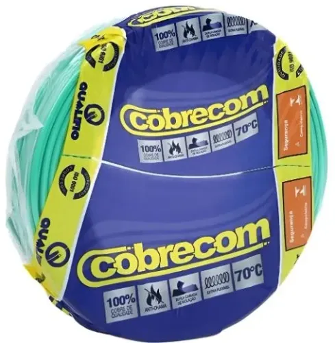 Cabo Flexível 6,0mm 100m Cobrecom Verde