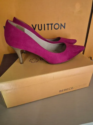 Sapato scarpin rosa pink nobuque, tam 36.