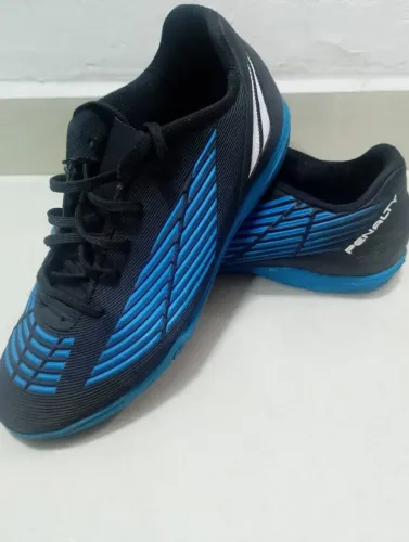 Chuteira Penalty Azul e Preto n34