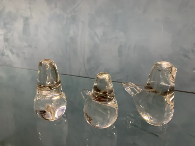 Passarinhos de Cristal maciço 