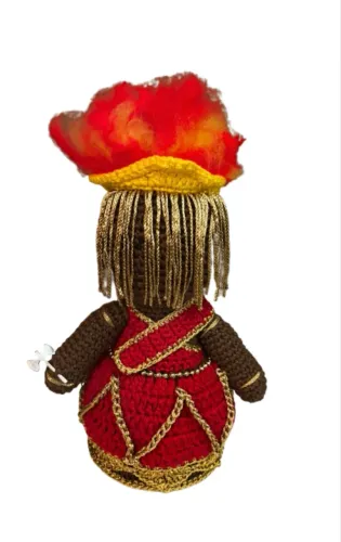 PRONTA ENTREGA Orixá Xangô em Crochê Amigurumi Boneco Enfeite Decoração Artigos Religiosos