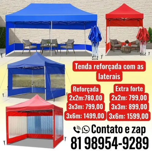 Tenda reforçada extra forte com as três proteções laterais