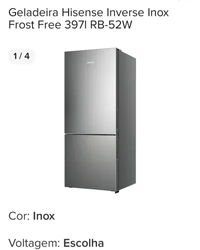 Geladeira hisense Frost Free inverter