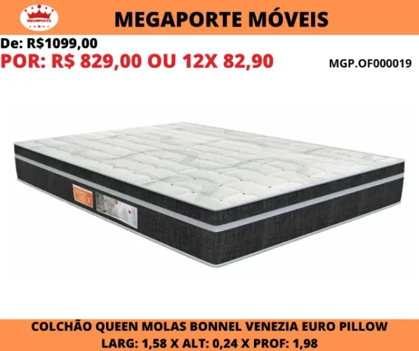 Colchão Molas Bonnel Queen Size