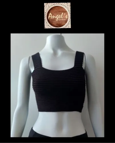 ANGEL'S FASHION cropped preto
