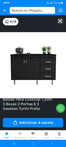 Armário para Cooktop 5 bocas