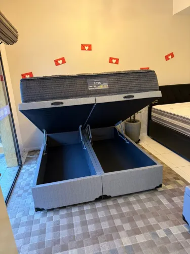Colchão de Casal - CONJUNTO QUEEN TOP NOVO - Entrego! 
