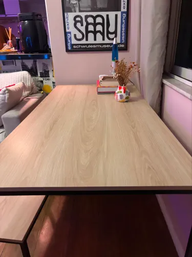 Mesa industrial com banco