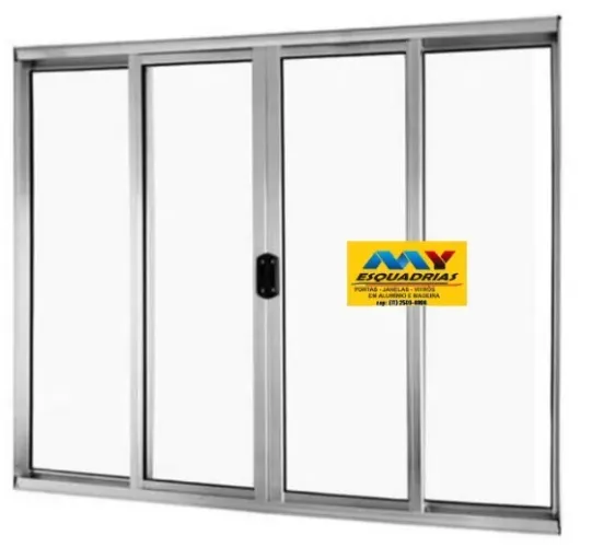 VITRO 4 FOLHAS 100 x 100 EM ALUMINIO NATURAL