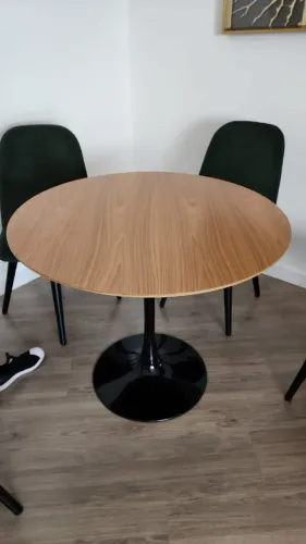 Mesa Saarinen Redonda Pau Ferro 107cm - Base Preta