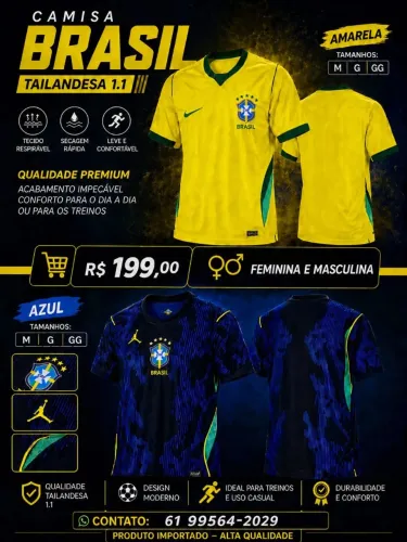Camisas Seleção Brasileira Tailandesas 1.1