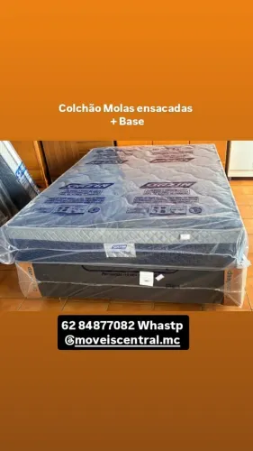 Cama Box Casal/Colchão Molas ensacadas + Base