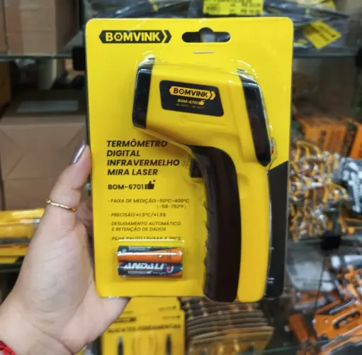 Termômetro digital infravermelho Miranda laser bom-6701
