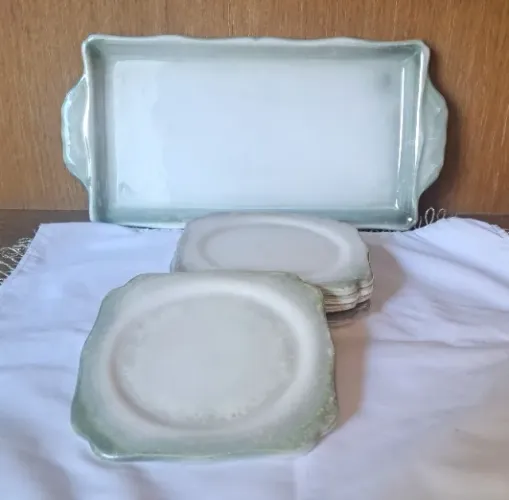 Travessa com pratinhos em cerâmica Itabrasil