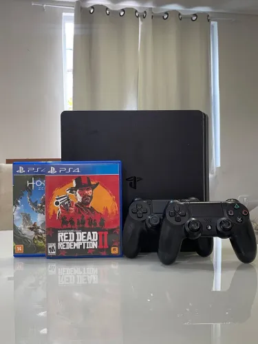 Ps4 Slim 1TB + 2 Controles + 2 Jogos