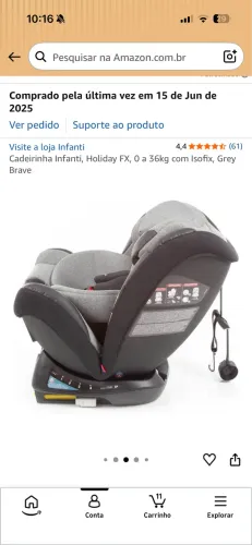 PROMO: Cadeirinha bebê com isofix Infanti Holiday 